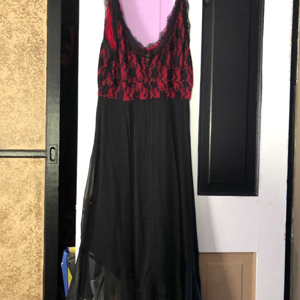 Red/Black Hi-Lo Lace Dress